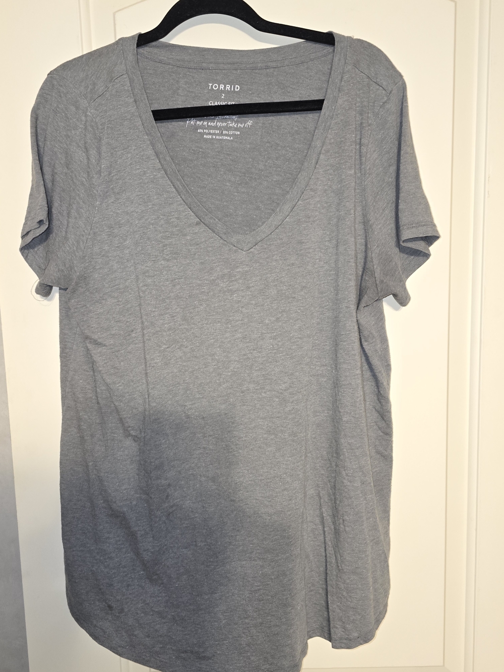 torrid Gray V-Neck Short Sleeve Tee